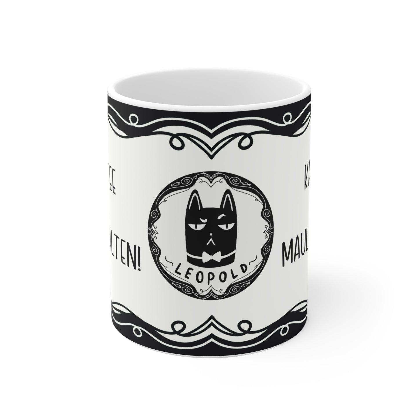 Motivtasse Leopold, Tasse, witzig & sarkastisch, Kaffee & Maul halten