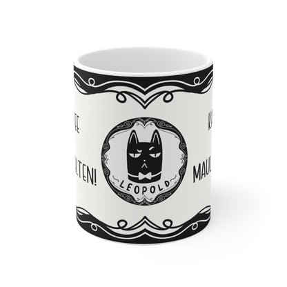 Motivtasse Leopold, Tasse, witzig & sarkastisch, Kaffee & Maul halten