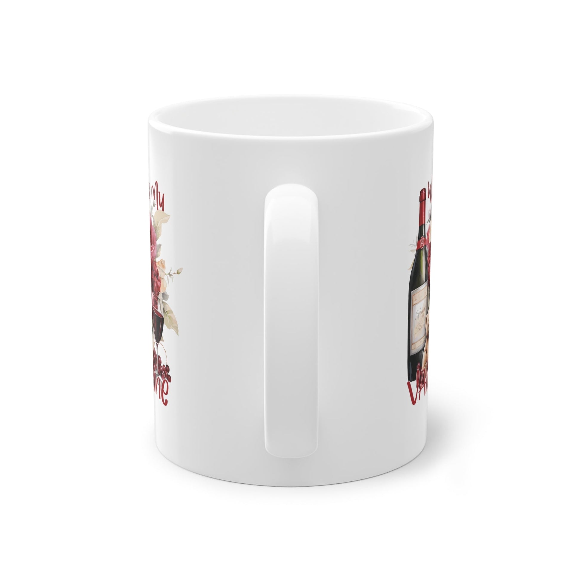witzige Anti Valentinstag Tasse für Singles mit Wein Motiv