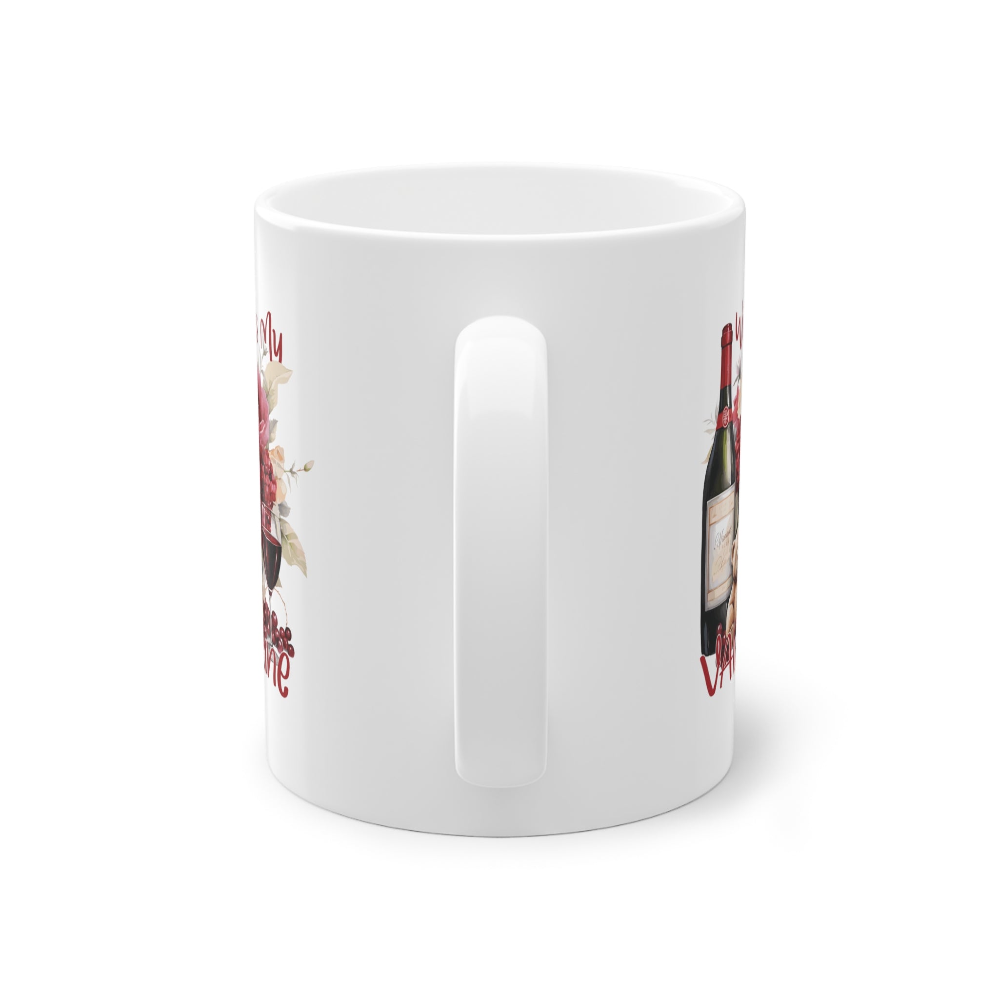 witzige Anti Valentinstag Tasse für Singles mit Wein Motiv