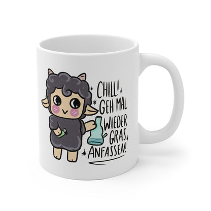 Witzige Mental Health Tasse - Gras anfassen