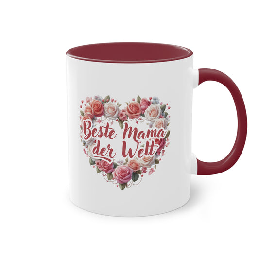 Beste Mama Tasse - Muttertag Geschenk - Motivtasse mit Herz und Text beste Mama der Welt