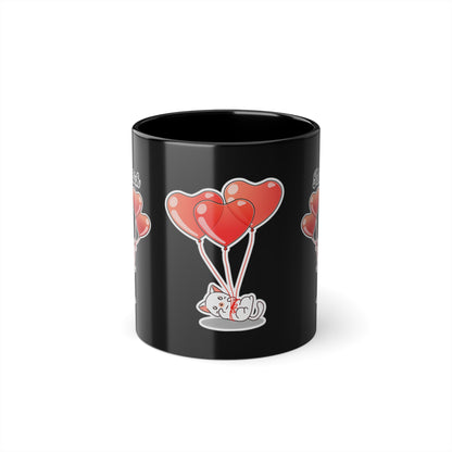 Lustige Tasse – „Ich lasse dich nie mehr los!“ – Süßes Katzenmotiv und romantisches Geschenk für Verliebte