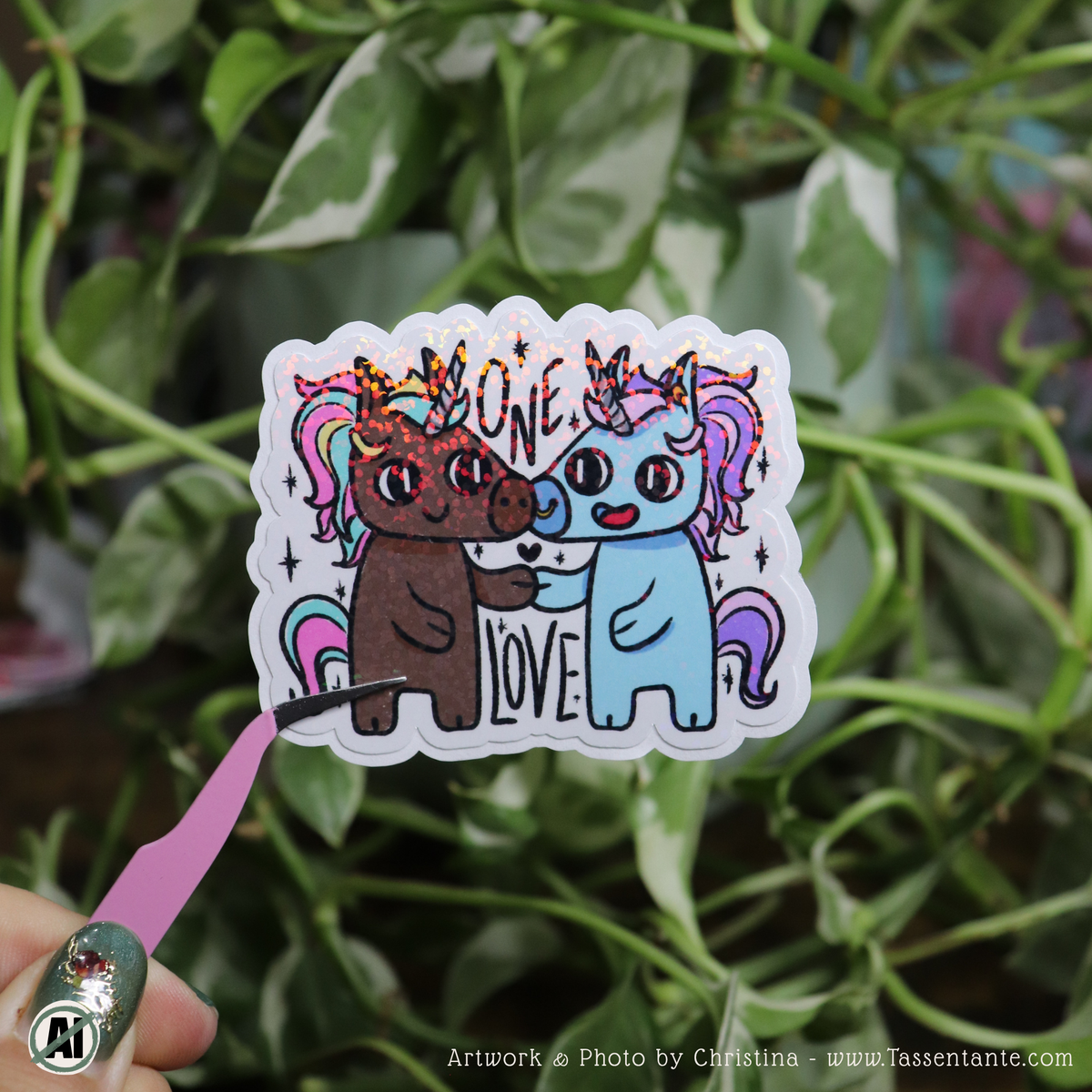 Sticker Aecb Pride Einhorn Sticker - One Love – Tassentante