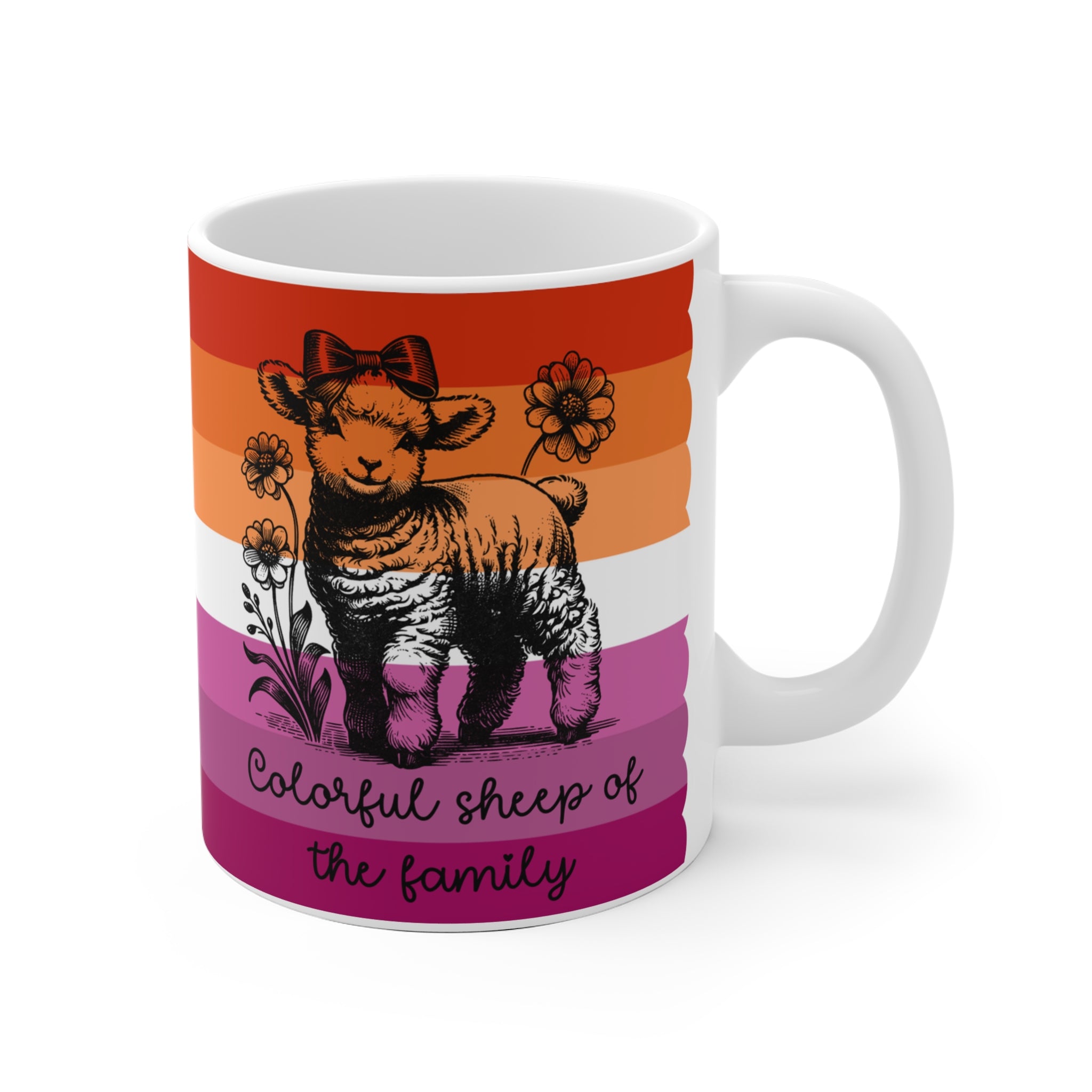 Pride Tasse „Colorful Sheep of the Family“ – Trans Pride Geschenk mit Schaf-Motiv