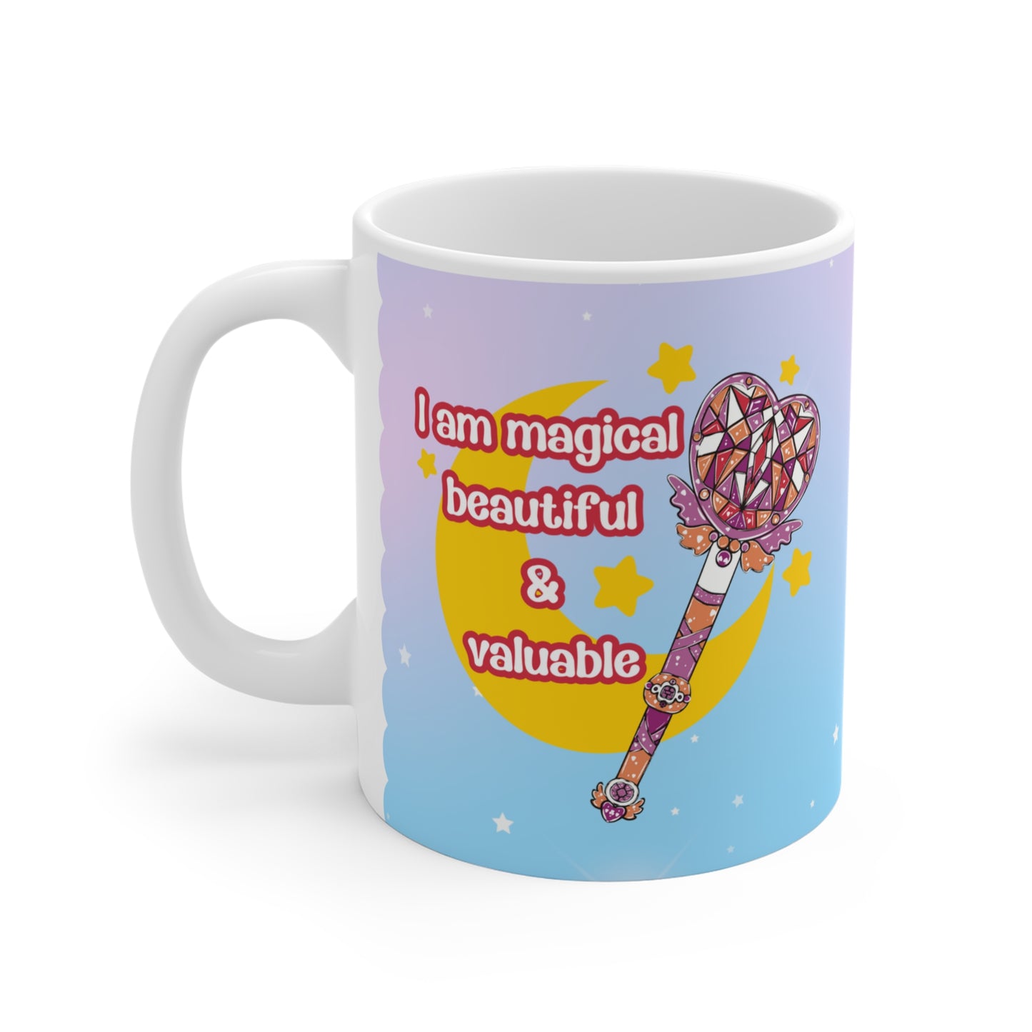 Lesbian Pride Tasse | Magical Girl Mug | LGBTQ Geschenk | Spülmaschinenfest | Keramik 330ml | Affirmation, pride Geschenk