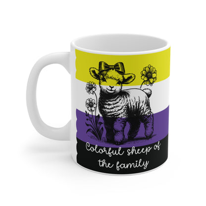 Pride Tasse „Colorful Sheep of the Family“ – non binary  Pride Geschenk mit Schaf-Motiv