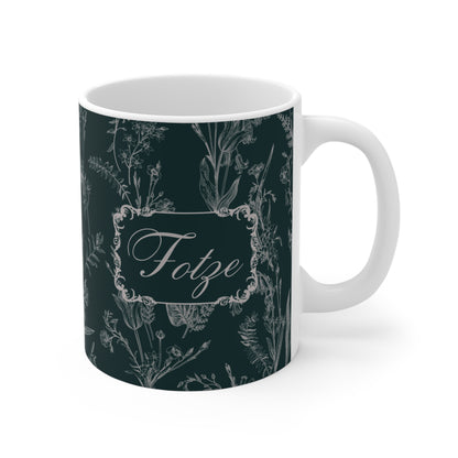 Lustige Fotze Tasse mit Vintage Blumenmuster