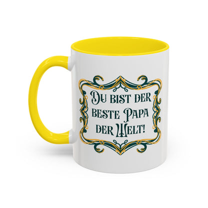 Du bist der beste Papa der Welt Tasse - Geschenk für Papa zum Vatertag oder Geburtstag - Vintage Ornament Design