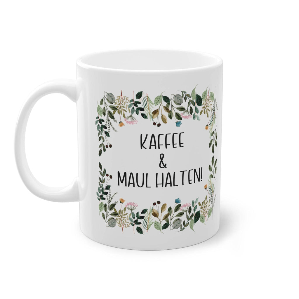 a coffee mug with the words kaffee and mauli halen on it