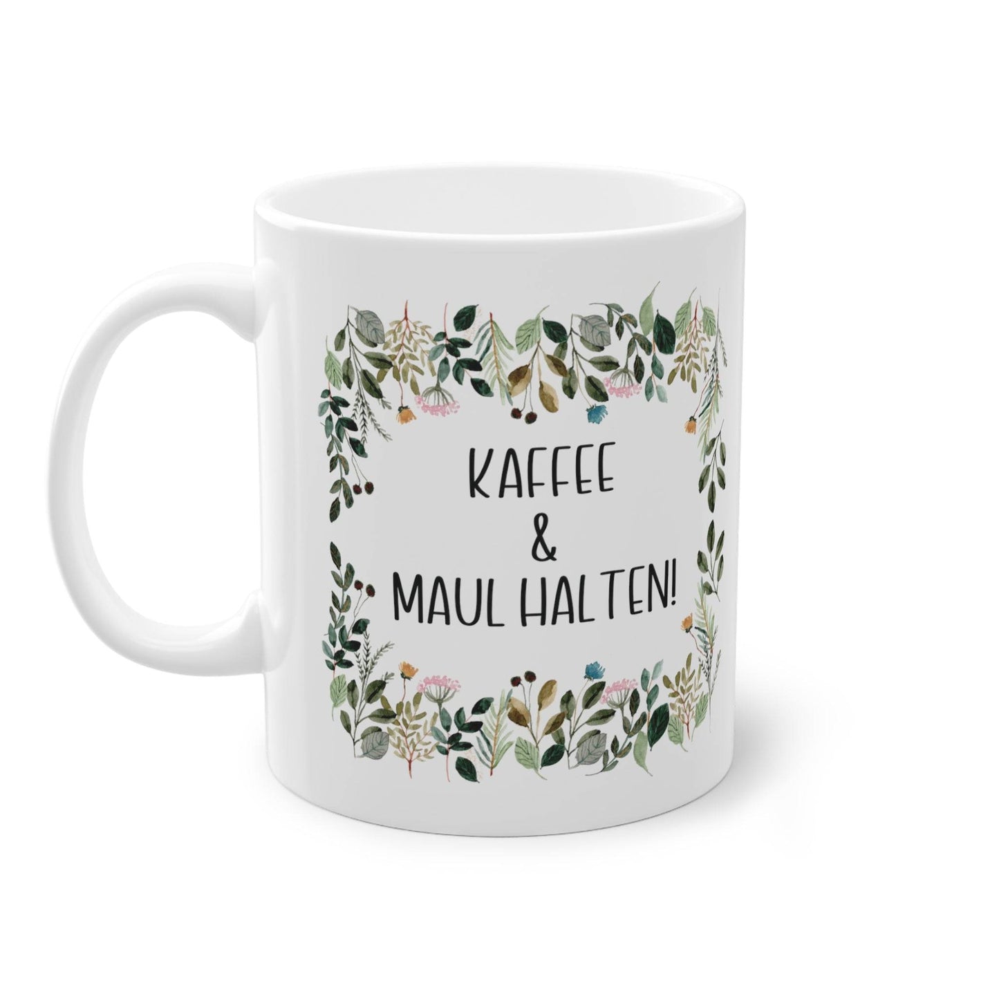 a coffee mug with the words kaffee and mauli halen on it