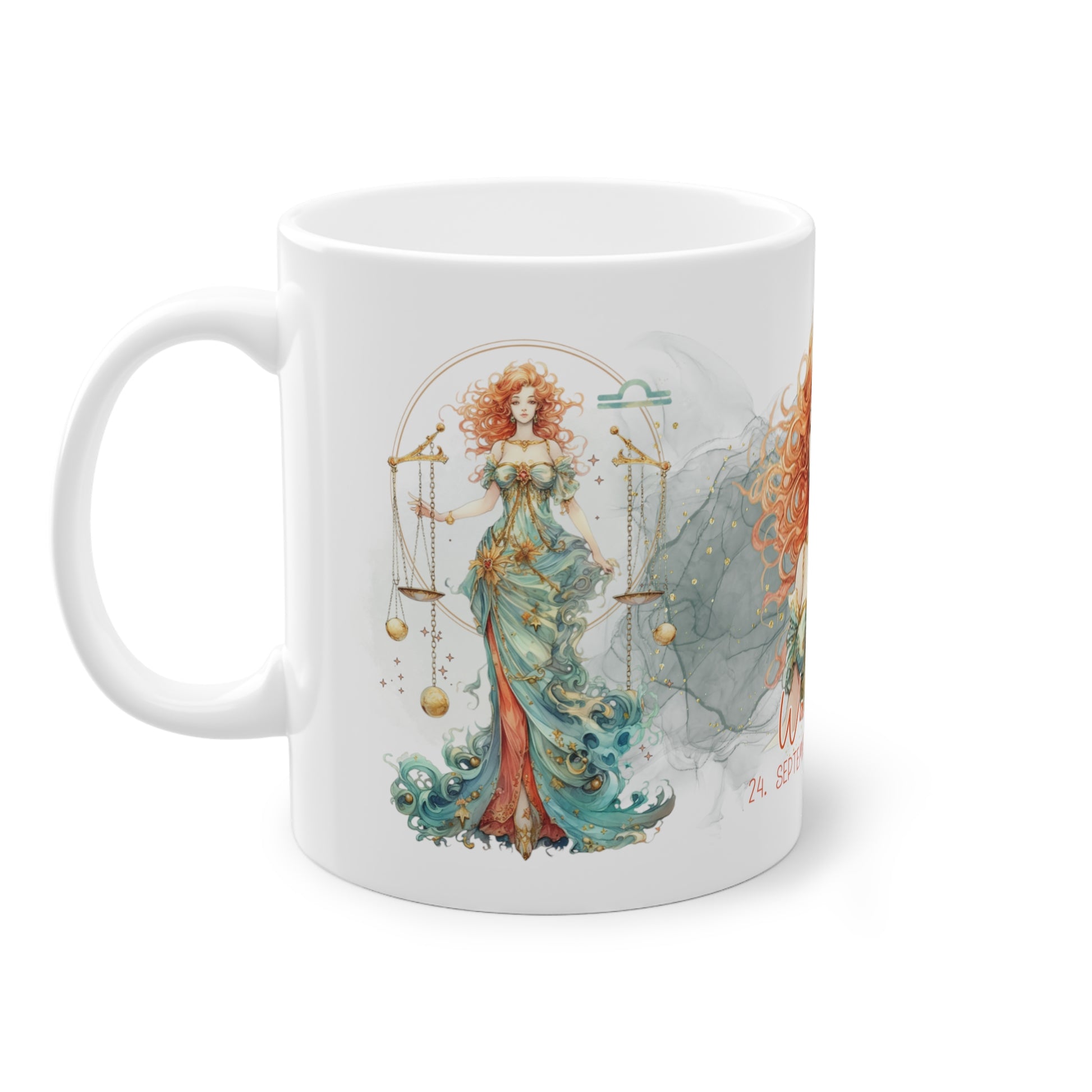 Unsere wunderschöne Motivtasse Waage, das perfekte Geschenk für alle im Sternzeichen Waage. Mit fantasievollem All-Over Print, ist sie sicher ein Hingucker.