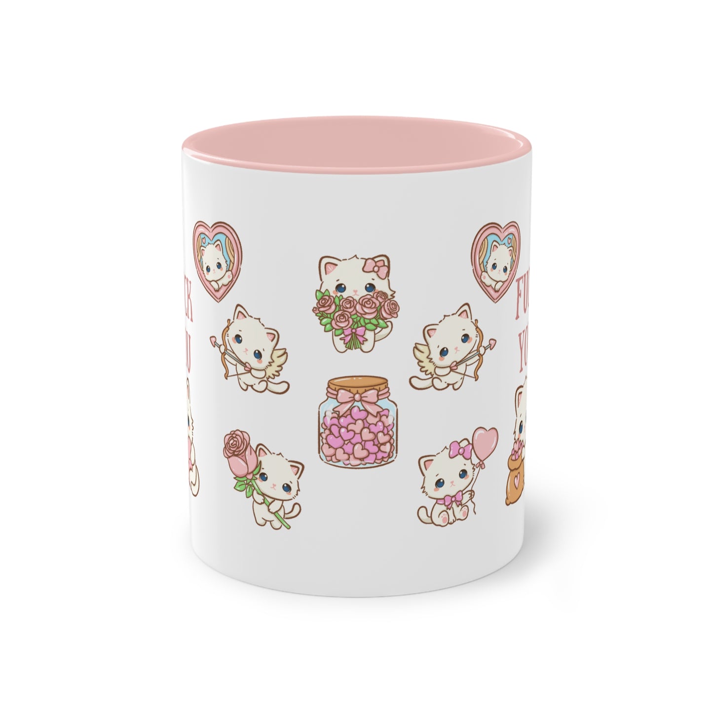 Freche "Fuck You" Tasse mit niedlichem Katzenmotiv