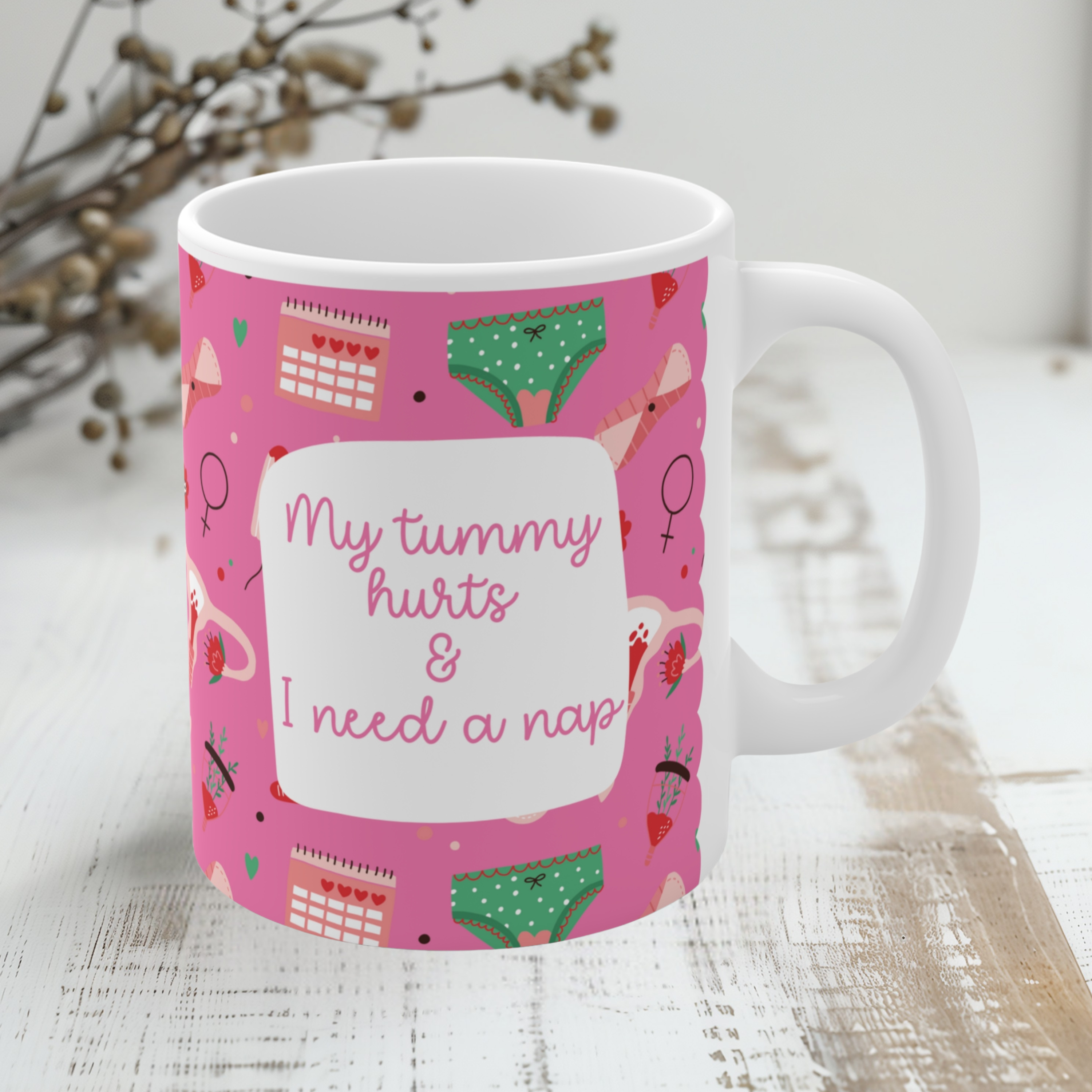 My Tummy Hurts Mug – süße Tasse bei Endometriose, Adenomyose, Regelschmerzen, chronischen Erkrankungen & Selfcare