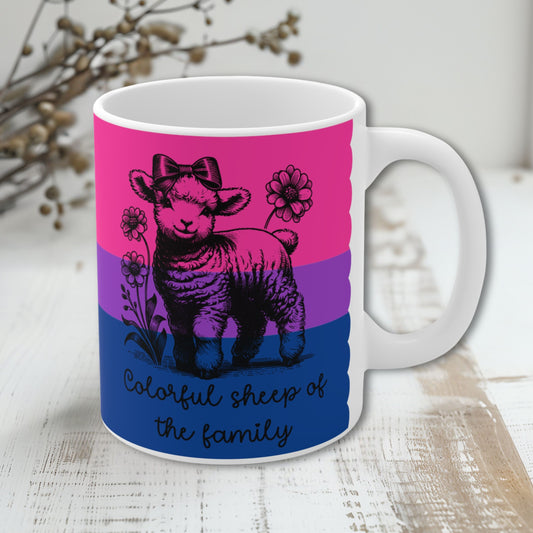 Pride Tasse „Colorful Sheep of the Family“ – Bisexuell Pride Geschenk mit Schaf-Motiv