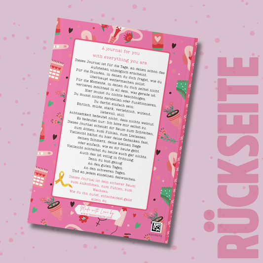 Schmerztagebuch - A5 - z.B. Endometriose, Adenomyose - pink