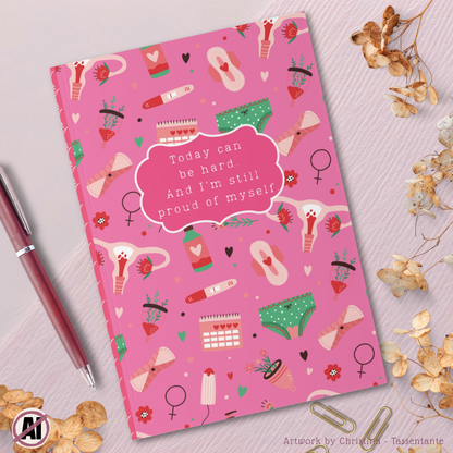 Schmerztagebuch - A5 - z.B. Endometriose, Adenomyose - pink