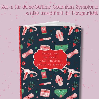 Schmerztagebuch - A5 - z.B. Endometriose, Adenomyose - blau