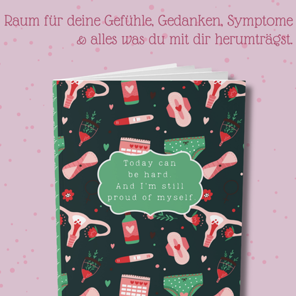 Schmerztagebuch - A5 - z.B. Endometriose, Adenomyose - grün