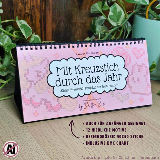 Ewiger Kreuzstich Kalender für Stick Fans - 12 kleine Stickprojekte, Geschenk für Kreuzstich Fans