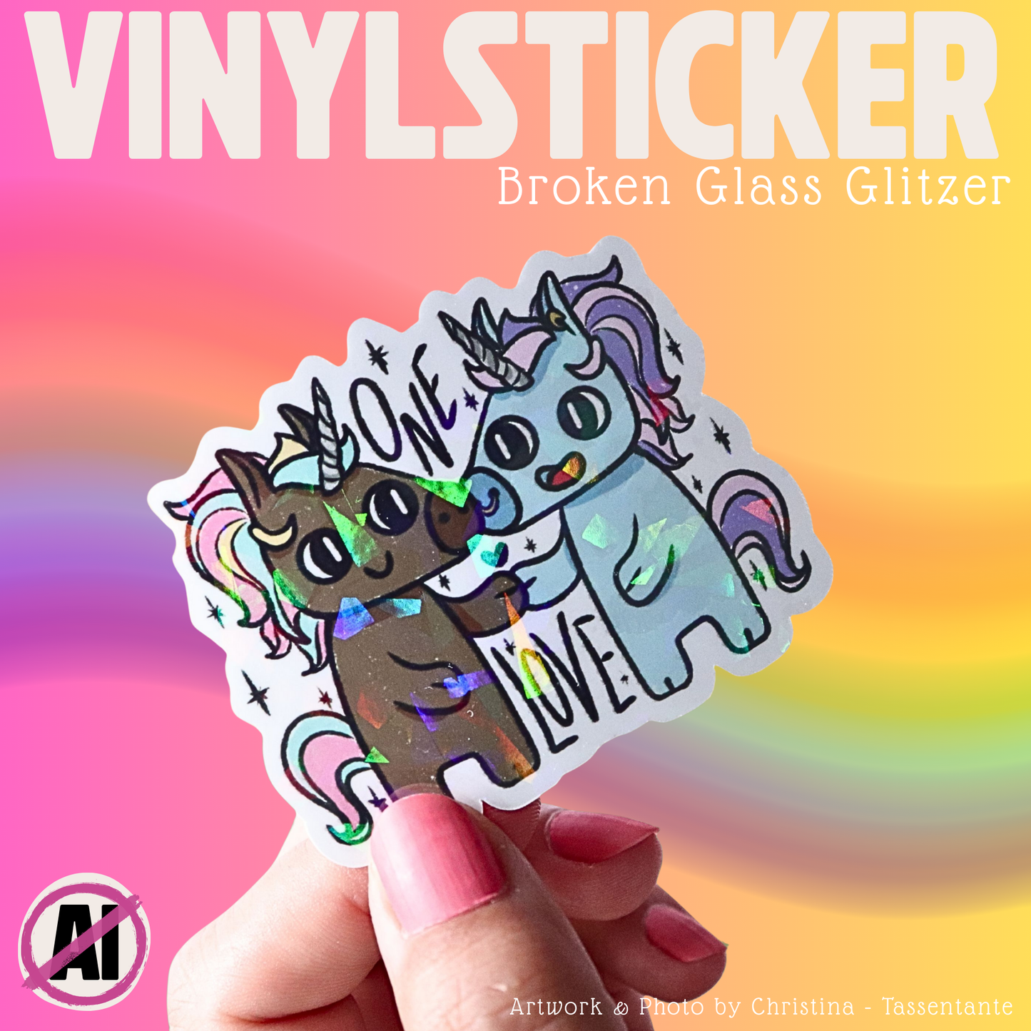 Pride Einhorn Sticker - One Love