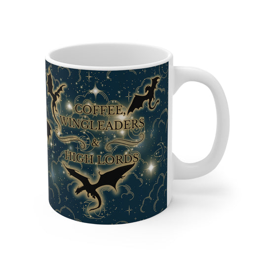 Fantasy Tasse - Coffee, Wingleaders & High Lords - blau
