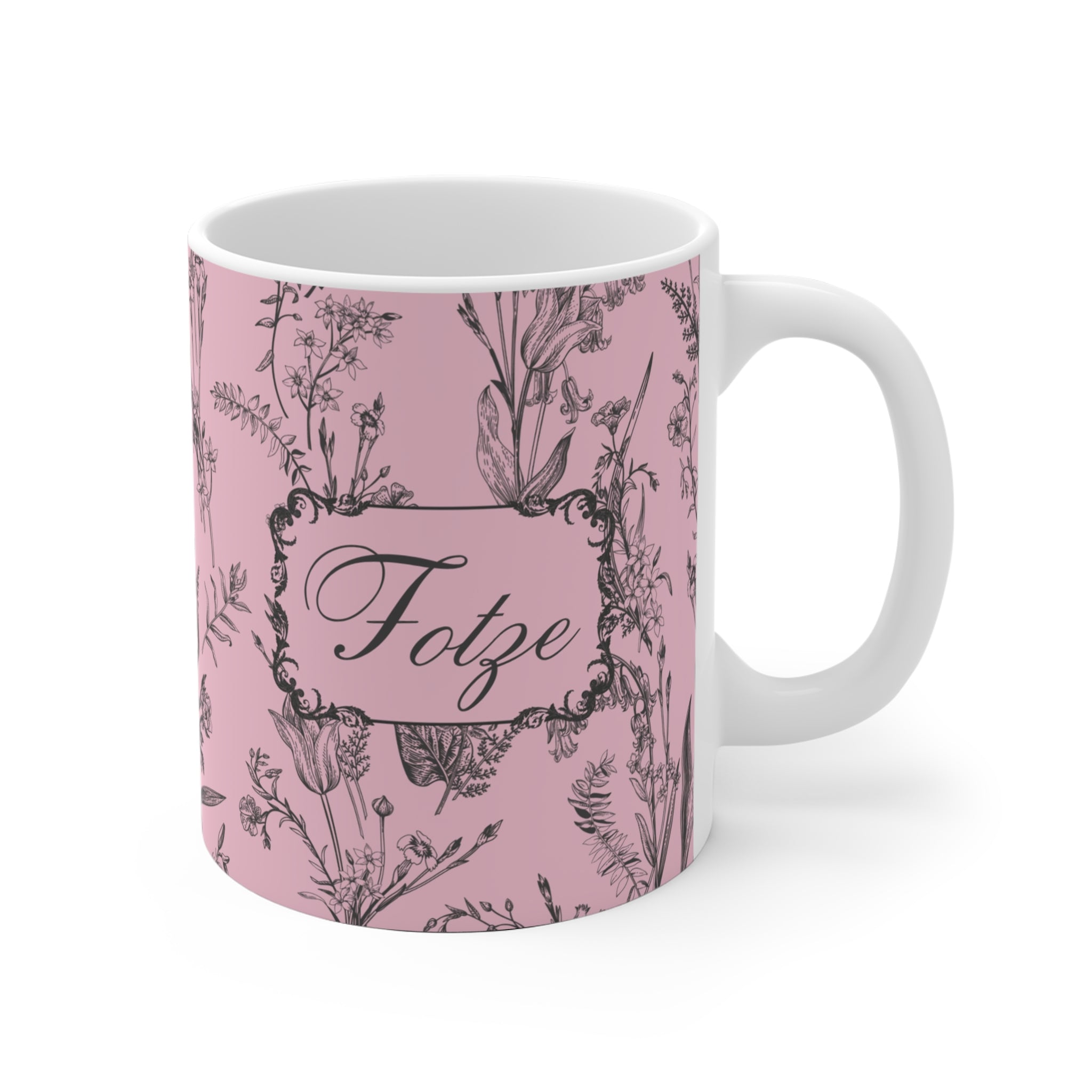 Lustige "Fotze" Tasse mit Vintage Muster