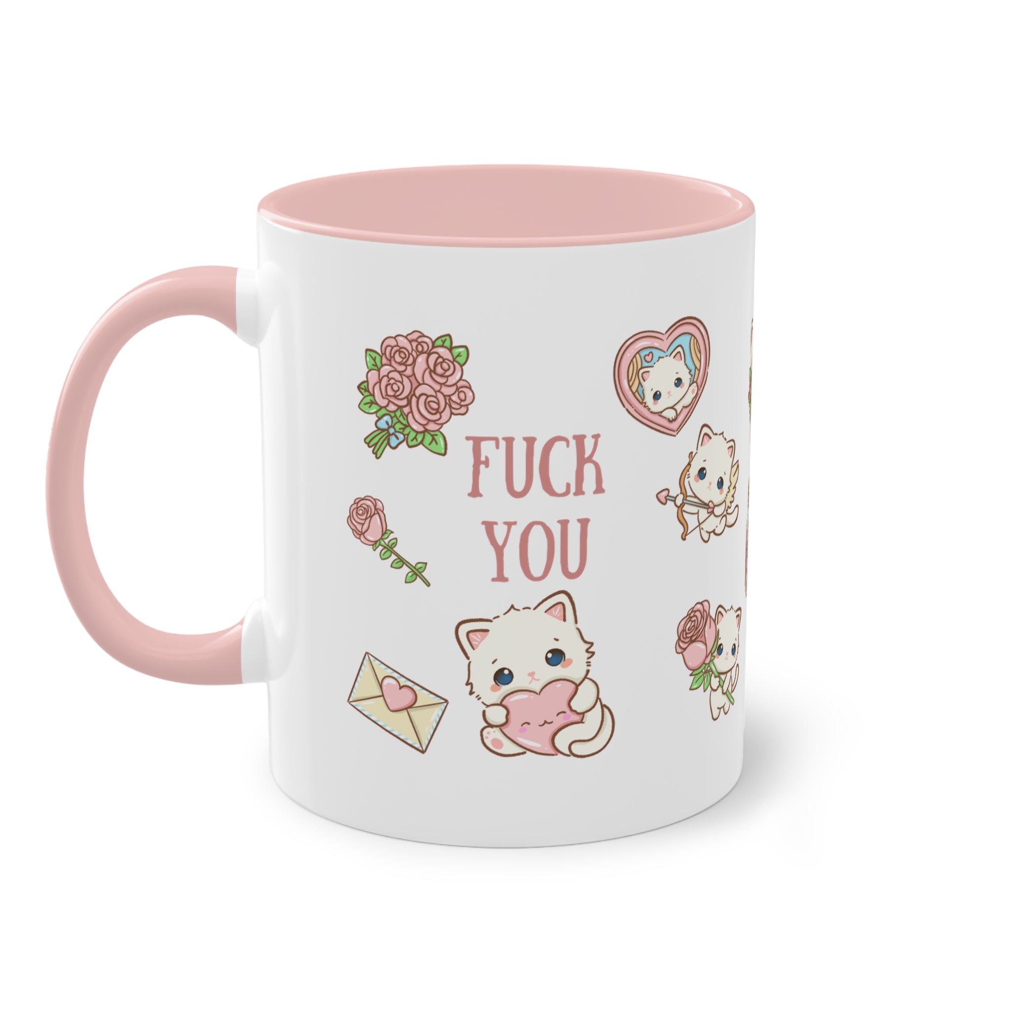Freche "Fuck You" Tasse mit niedlichem Katzenmotiv