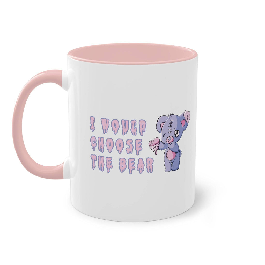I choose the bear Tasse. Die Tasse zur Debatte. Mann oder Bär im Wald ist hier die Frage. Frauen nehmen den Bären. Feministische Tasse zum aktuellen Thema