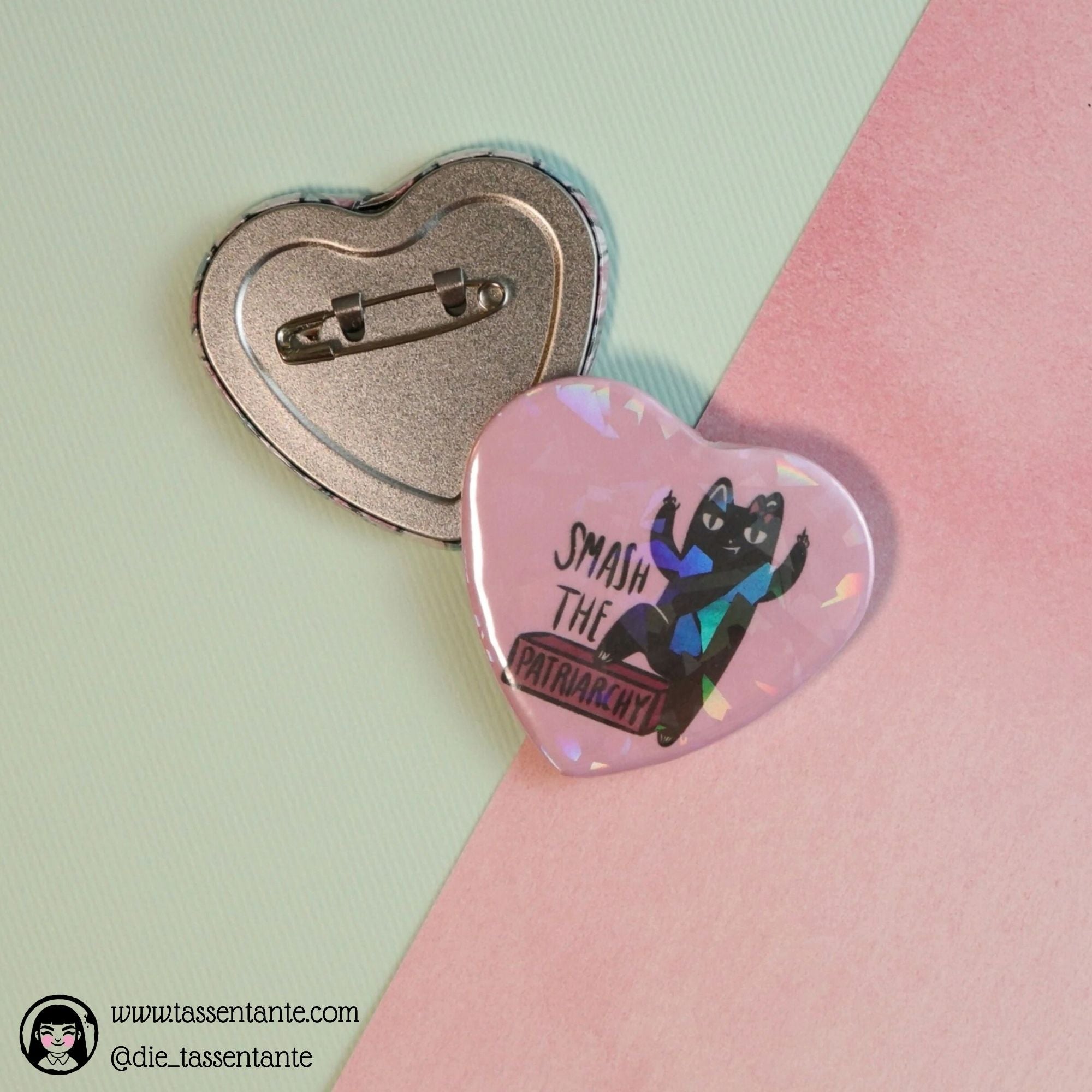 Herz Button Leopold - Smash the Patriarchy