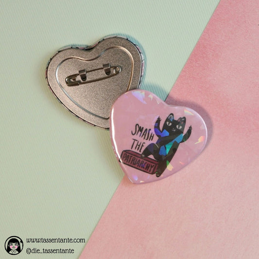 Herz Button Leopold - Smash the Patriarchy