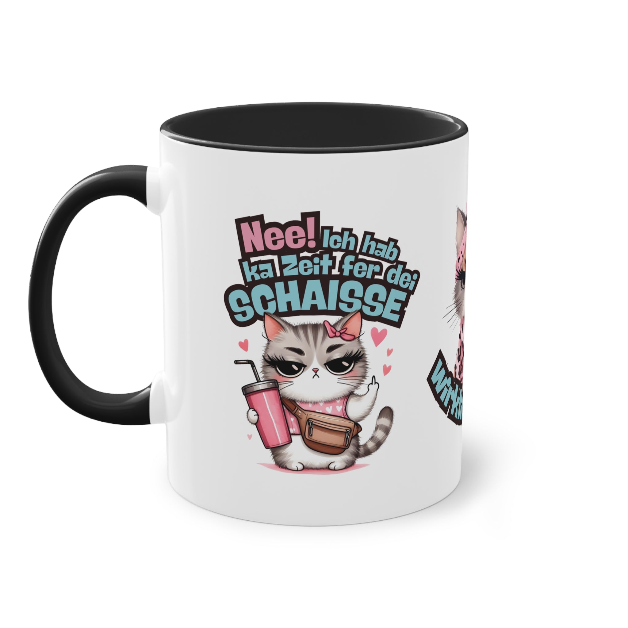 Lustige Tasse im hessischen Dialekt – „Nee! I hab ka Zeit fer dei Schaisse!“ – Witziges Geschenk für Hessen