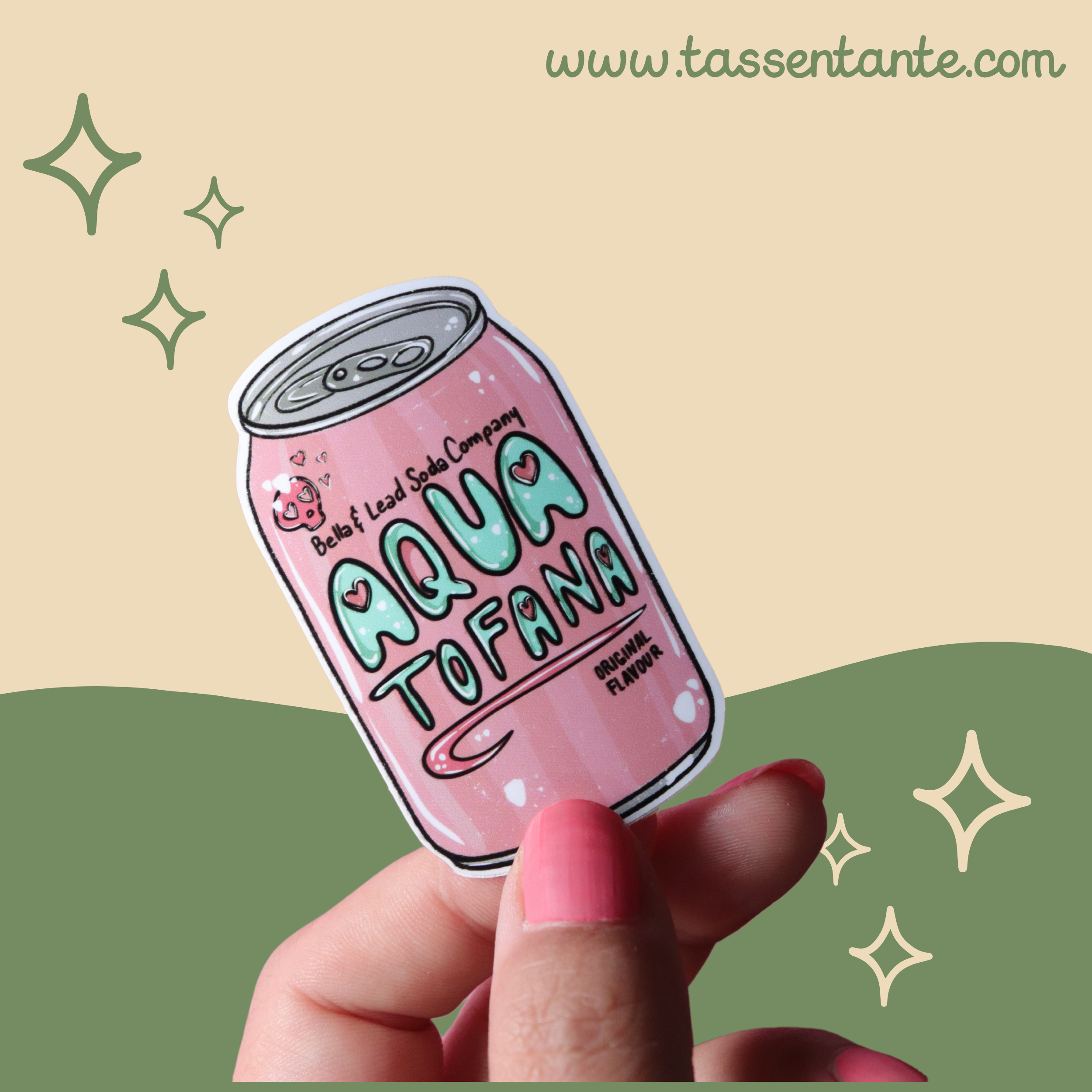 Dark Feminist Soda Sticker - Aqua Tofana