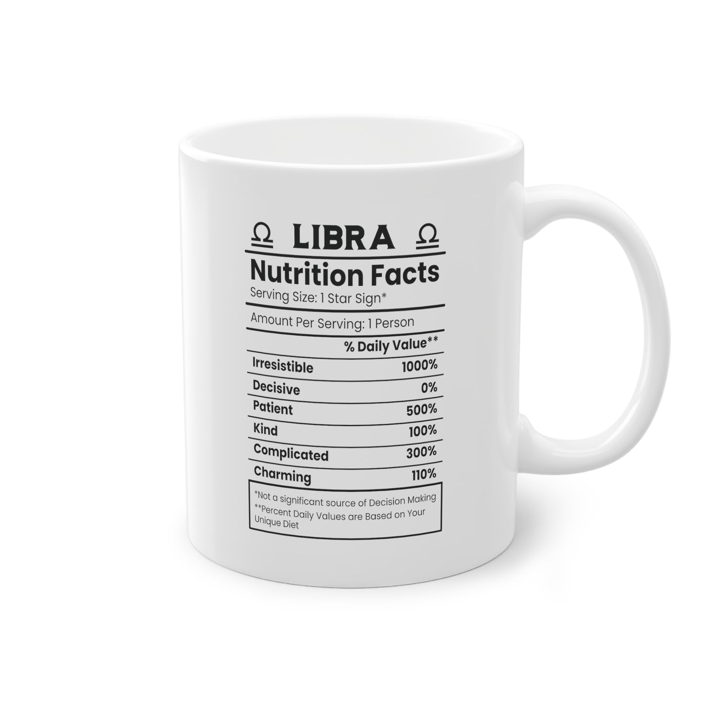 Unsere wunderschöne Motivtasse Waage, das perfekte Geschenk für alle im Sternzeichen Waage. Mit minimalistischem Print, ist sie ein dezenter Hingucker.