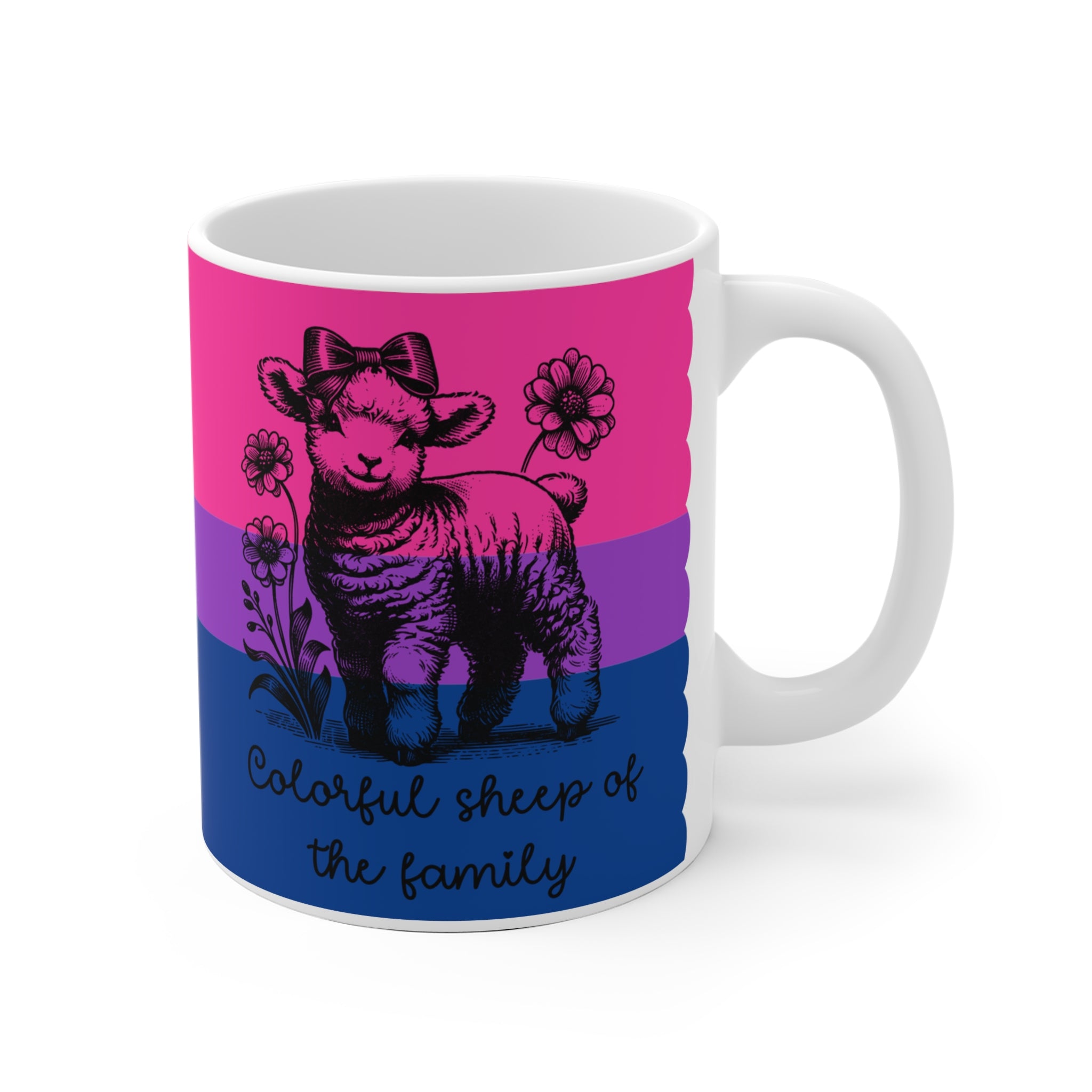 Pride Tasse „Colorful Sheep of the Family“ – Bisexuell Pride Geschenk mit Schaf-Motiv