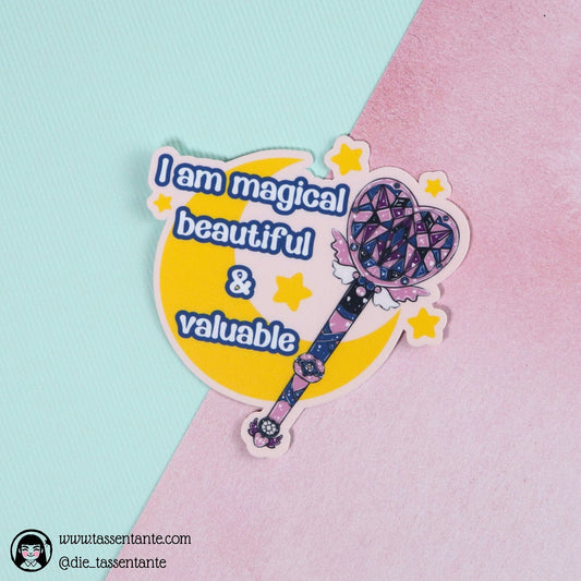 Gender Fluid - Pride Sticker- Pride Flags - 90s Magical Anime Wand - Moon