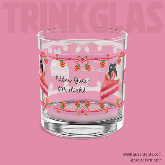 Trinkglas - Alles Gute für dich - Süsses Geschenk für Katzen Liebhaber