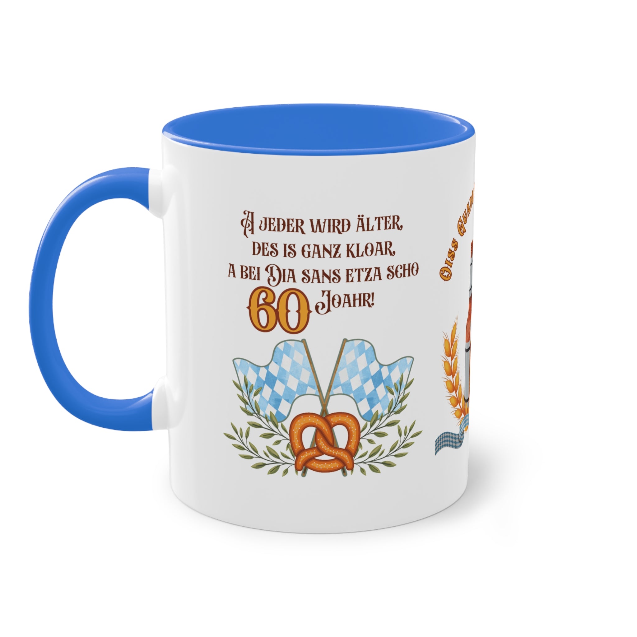 Bayerische Geburtstags-Tasse „60 Jahre“ – Perfektes Geschenk für Bayern-Fans