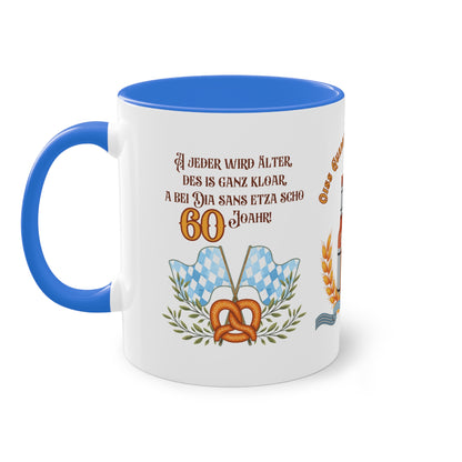 Bayerische Geburtstags-Tasse „60 Jahre“ – Perfektes Geschenk für Bayern-Fans