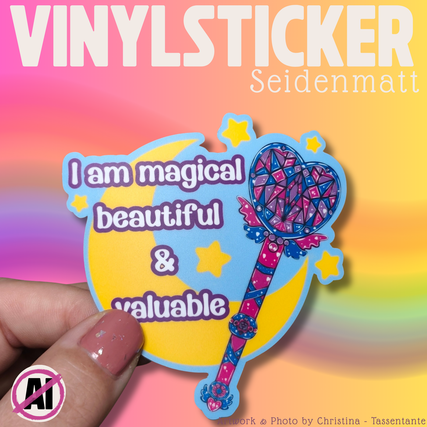 Bi - Pride Sticker- Pride Flags - 90s Magical Anime Wand - Moon