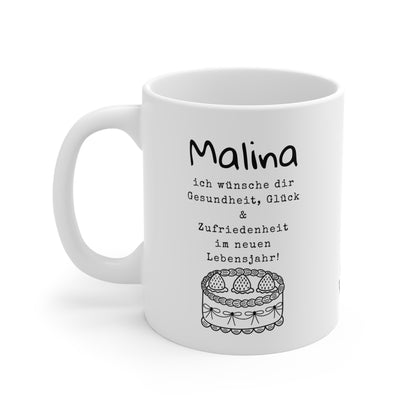 Personalisierte Geburtstagstasse mit Name - Lustige Geburtstag Tasse Geschenk für Freundin, Schwester, Mama, Individuelle Tasse Geburtstag mit Wunschnamen