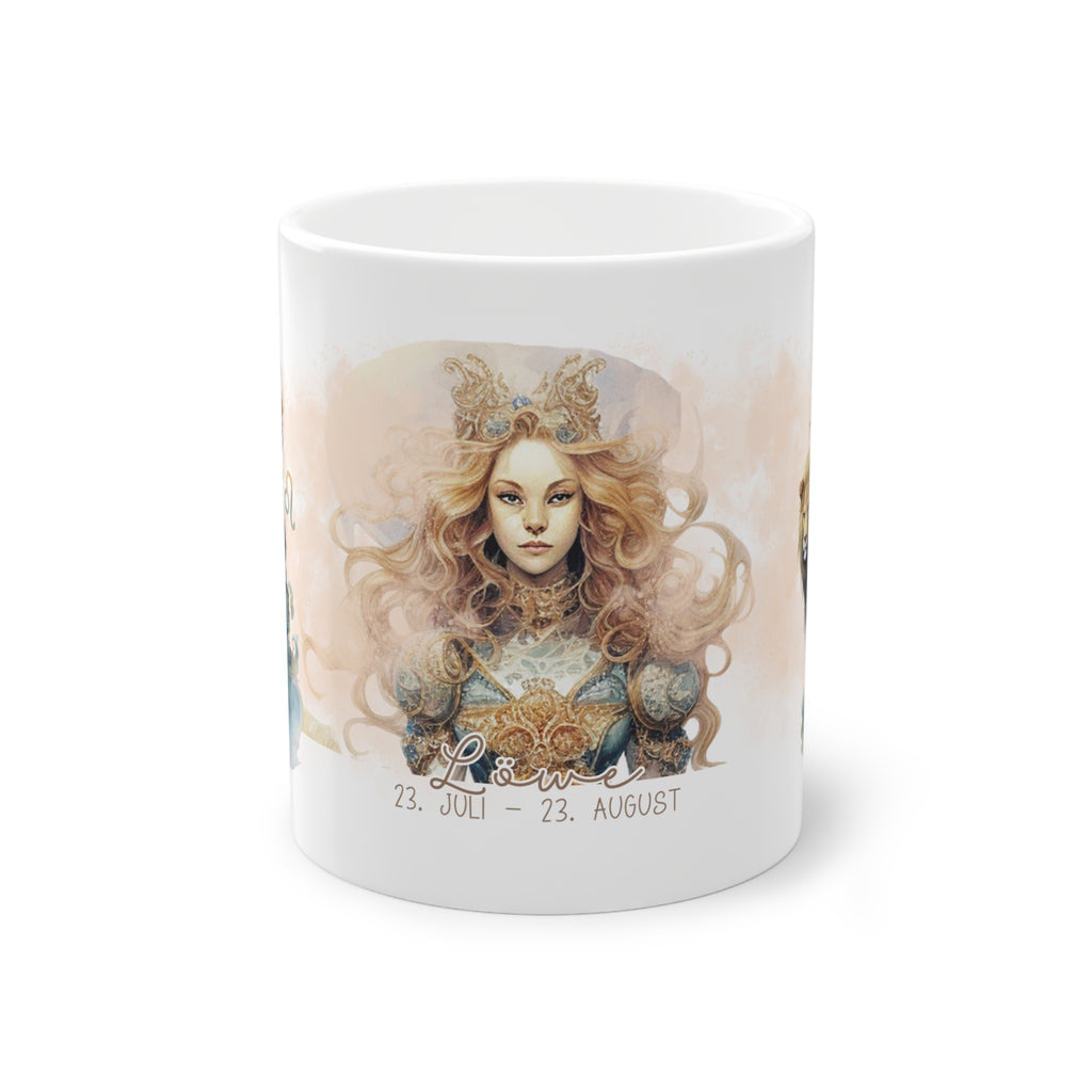 Unsere wunderschöne Motivtasse Löwe, das perfekte Geschenk für alle im Sternzeichen Löwe. Mit fantasievollem All-Over Print, ist sie sicher ein Hingucker.