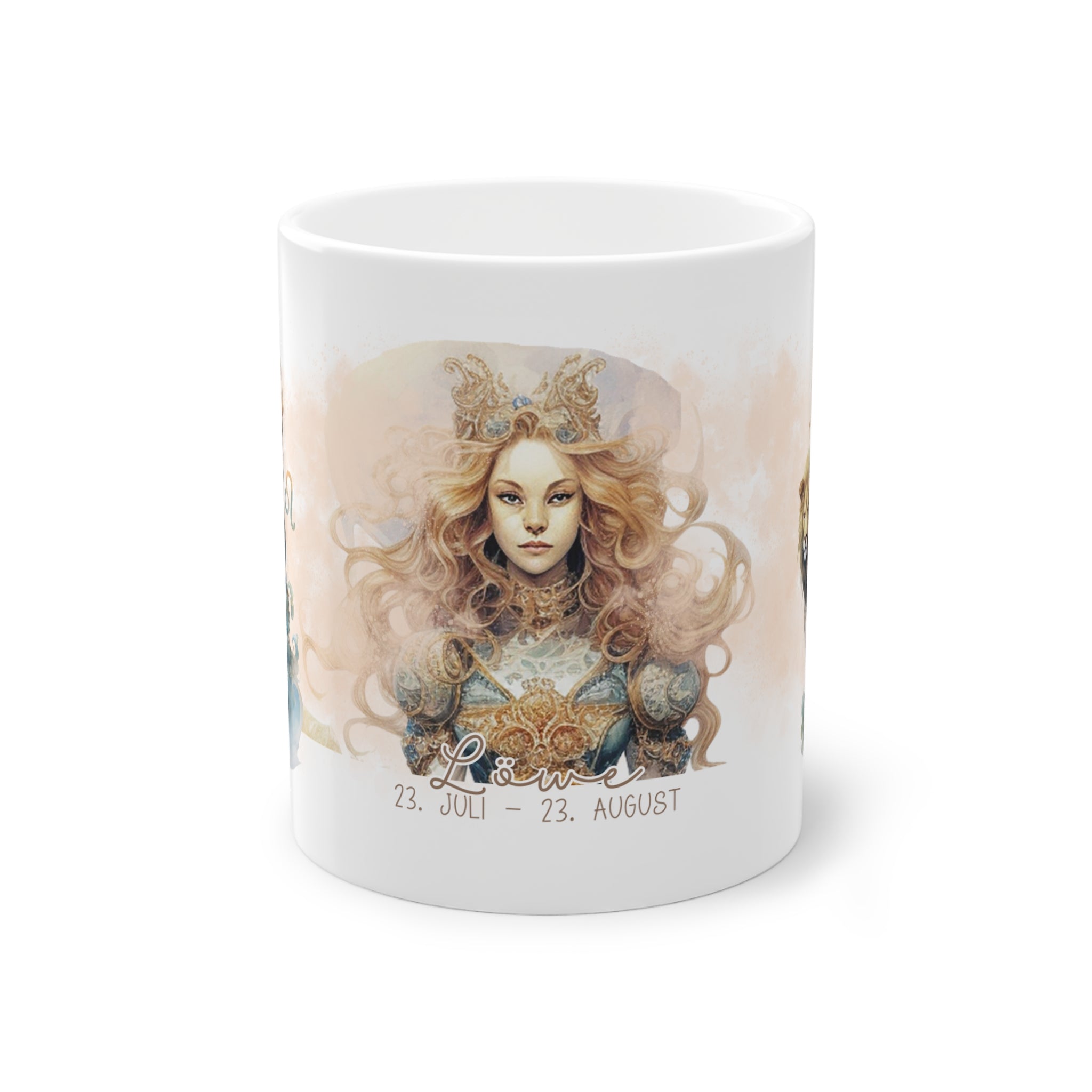 Unsere wunderschöne Motivtasse Löwe, das perfekte Geschenk für alle im Sternzeichen Löwe. Mit fantasievollem All-Over Print, ist sie sicher ein Hingucker.