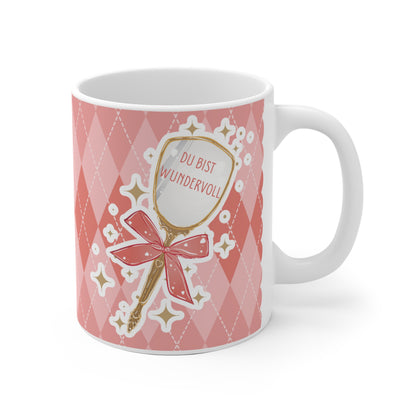 Liebevoll illustrierte Affirmation Tasse - Du bist wundervoll