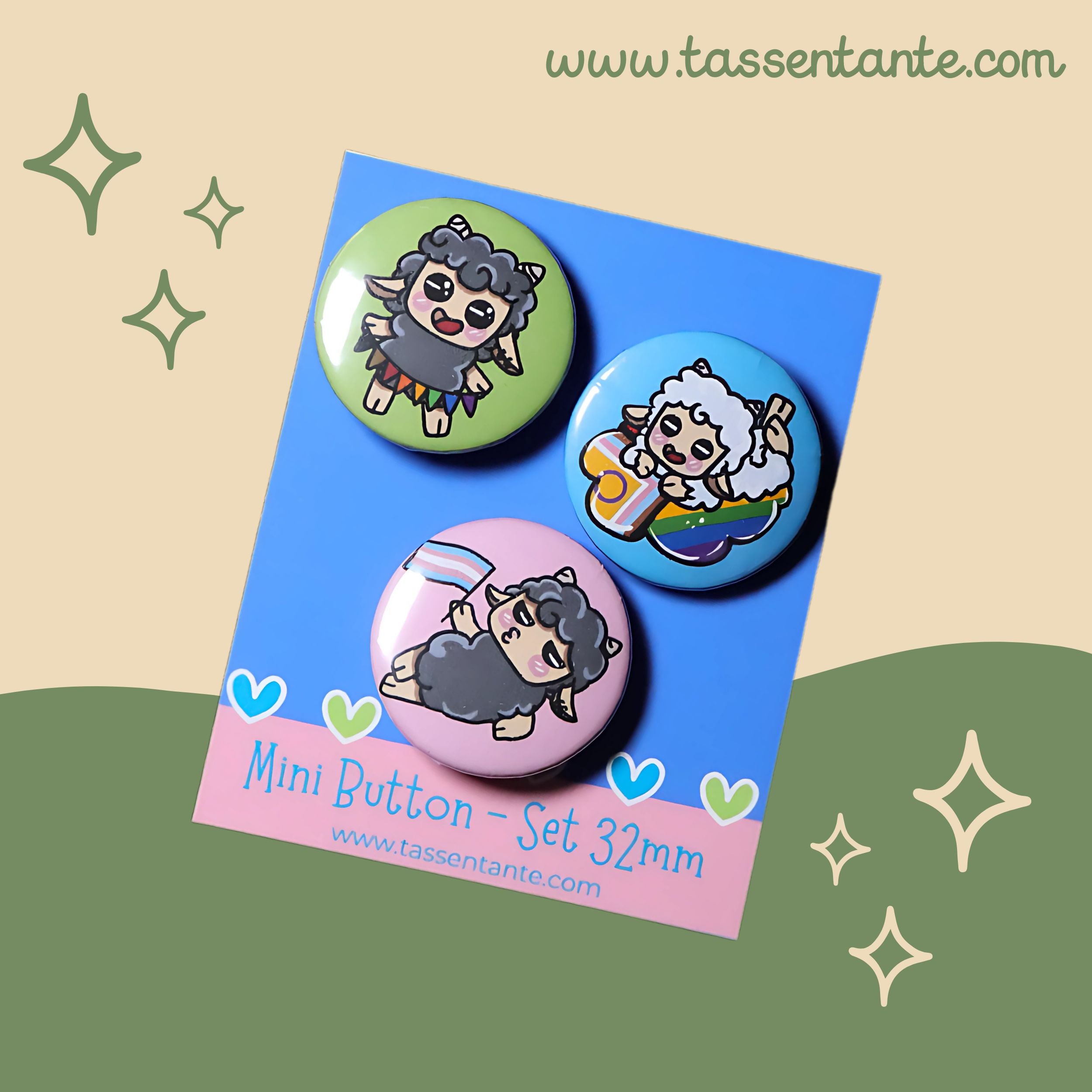 Button Set - Pride Sheep - 32mm - 3er Set