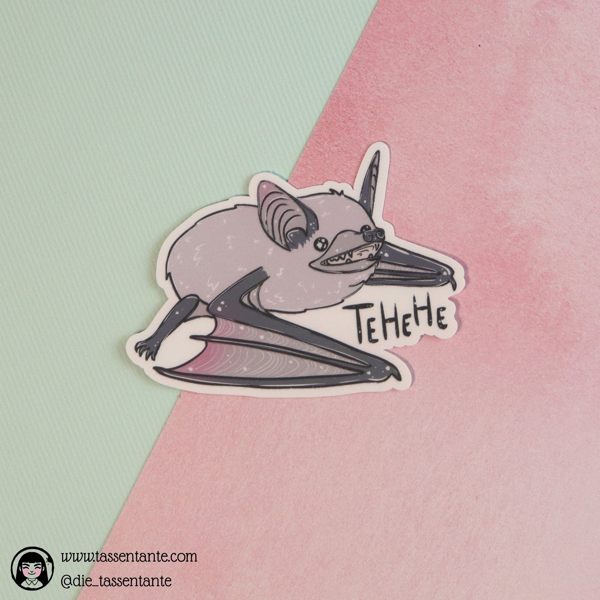 Sticker - Fledermaus Kunigunde - Tehehe - XL