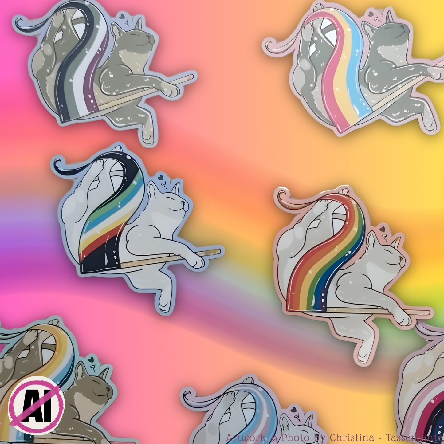 LGBTQ Pride Katzen Sticker, Trans, Bi, Pan, Lesbian, Nonbinary, Asexual, Demigirl, Demiboy, Disability Vinyl Aufkleber Pride Geschenk