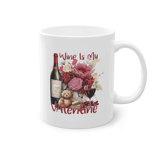 witzige Anti Valentinstag Tasse für Singles mit Wein Motiv