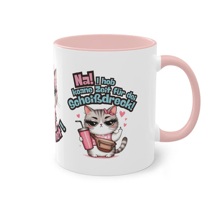Lustige Tasse im bayerischen Dialekt – „Na! I hob koane Zeit für dei Scheißdreck!“ – Witziges Geschenk