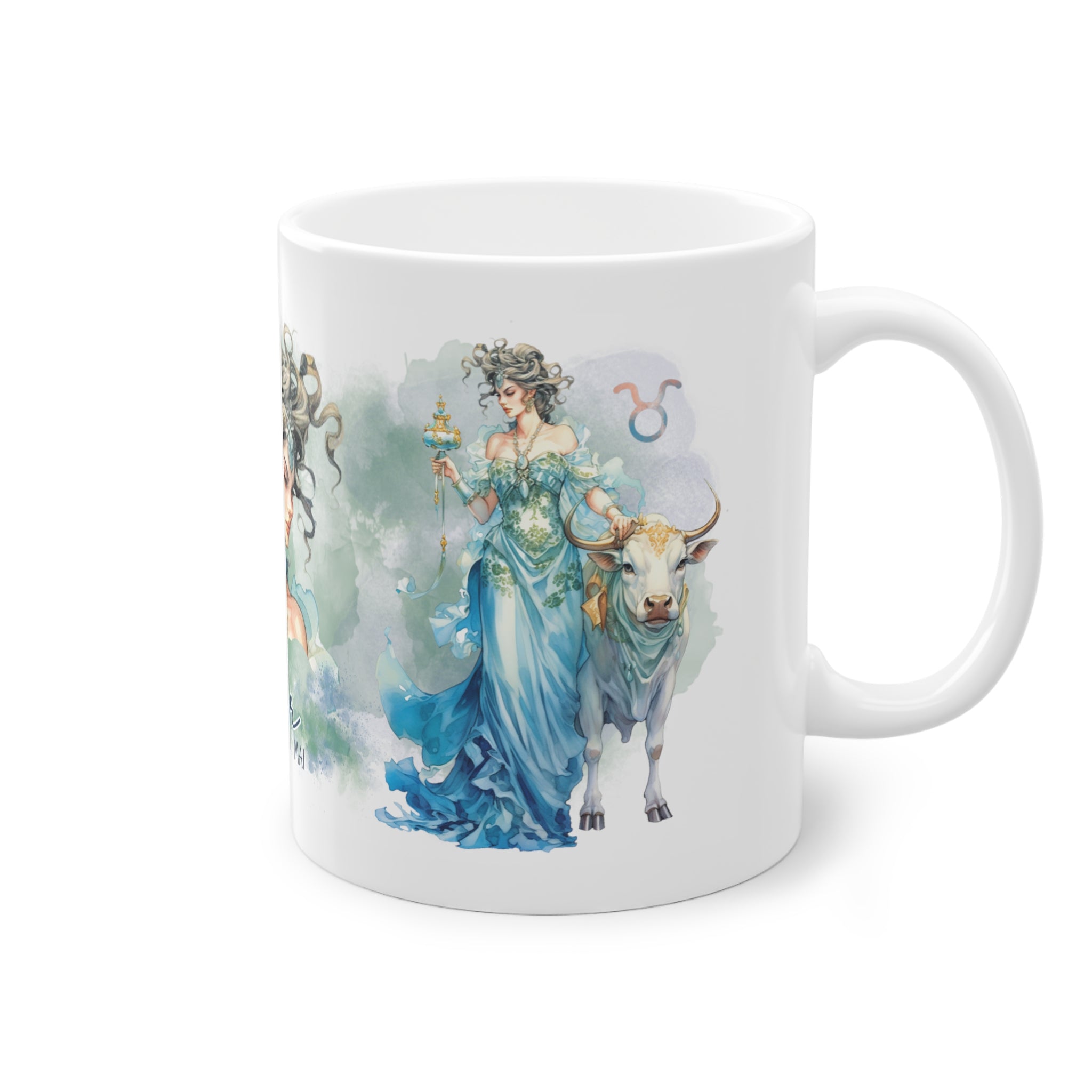 Unsere wunderschöne Motivtasse Stier, das perfekte Geschenk für alle im Sternzeichen Stier. Mit fantasievollem All-Over Print, ist sie sicher ein Hingucker.